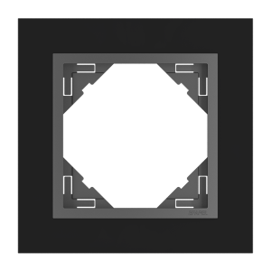 90910_TES: 1 - rámček, čierne sklo/šedá