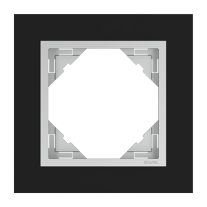 90910_TEA: 1 - rámček, čierne sklo/hliníková