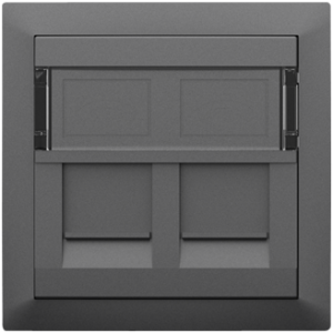 90442_SIS: Kryt dvojitej dát. zás (pre RJ45), šedá