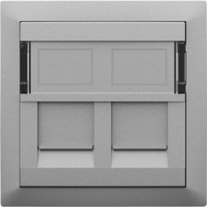 90442_SAL: Kryt dvojitej dát. zás (pre RJ45), hliníková