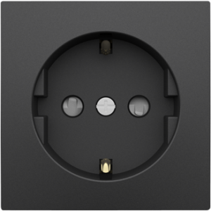 90632_TPM: Kryt zásuvky Schuko s clonkou, čierna