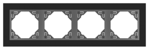 90940_TES: 4 - rámček, čierne sklo/šedá