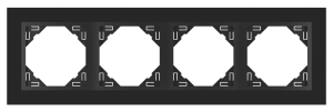 90940_TEP: 4 - rámček, čierne sklo/čierna