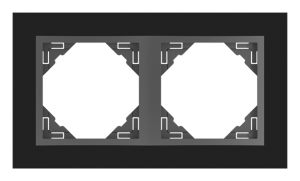 90920_TES: 2 - rámček, čierne sklo/šedá