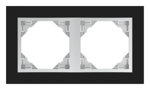 90920_TEA: 2 - rámček, čierne sklo/hliníková