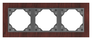 90930_TMS: 3 - rámček, mahagón/šedá