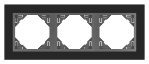 90930_TES: 3 - rámček, čierne sklo/šedá