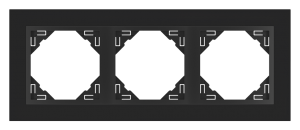 90930_TEP: 3 - rámček, čierne sklo/čierna
