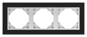 90930_TEA: 3 - rámček, čierne sklo/hliníková
