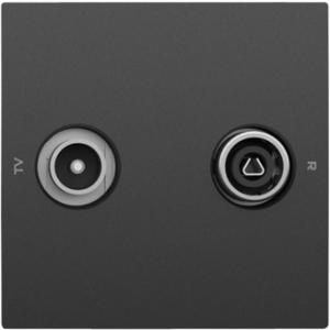 90776_TPM: Kryt zásuvky R-TV, čierna