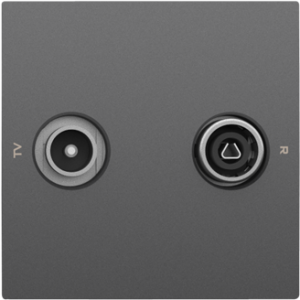 90776_TIS: Kryt zásuvky R-TV, šedá