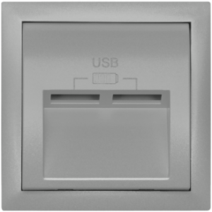 90673_TAL: Kryt pre USB nabíjačku, 2 výstupy, hliníková