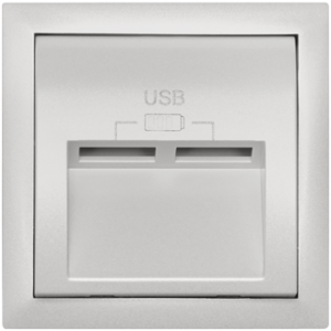 90673_TBR: Kryt pre USB nabíjačku, 2 výstupy, biela