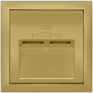 90673_TDU: Kryt pre USB nabíjačku, 2 výstupy, zlatá