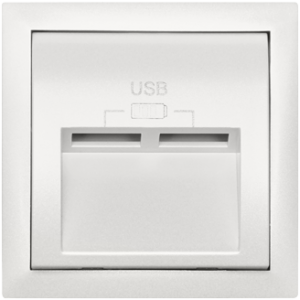 90673_TGE: Kryt pre USB nabíjačku, 2 výstupy, ľadová