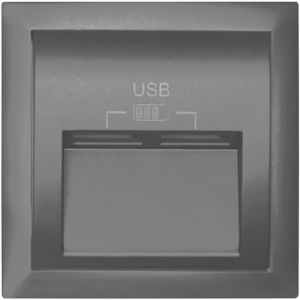 90673_TIS: Kryt pre USB nabíjačku, 2 výstupy, šedá