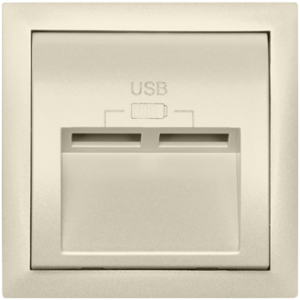 90673_TMF: Kryt pre USB nabíjačku, 2 výstupy, slon.kosť