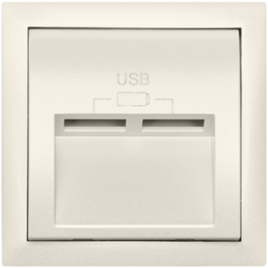 90673_TPE: Kryt pre USB nabíjačku, 2 výstupy, perleťová