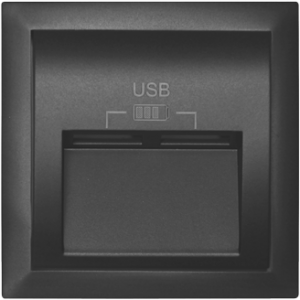 90673_TPM: Kryt pre USB nabíjačku, 2 výstupy, čierna