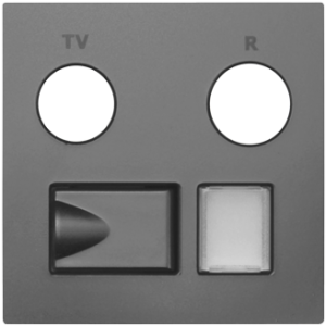 90774_TIS: Kryt zásuvky R-TV-RJ45, šedá