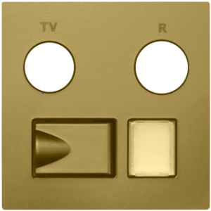90774_TDU: Kryt zásuvky R-TV-RJ45, zlatá