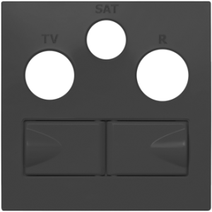 90773_TPM: Kryt zásuvky R-TV-SAT 2xRJ45 Cat6, čierna