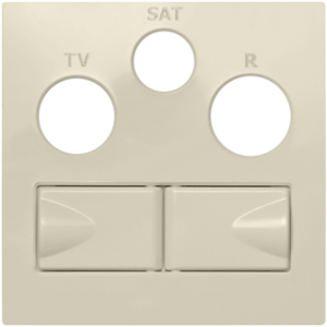90773_TMF: Kryt zásuvky R-TV-SAT 2xRJ45 Cat6, slon.kosť