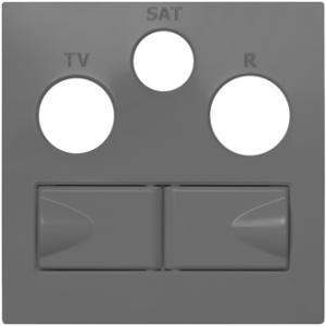 90773_TIS: Kryt zásuvky R-TV-SAT 2xRJ45 Cat6, šedá