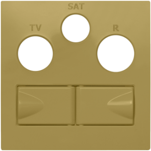 90773_TDU: Kryt zásuvky R-TV-SAT 2xRJ45 Cat6, zlatá