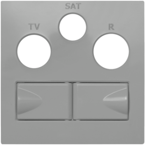 90773_TAL: Kryt zásuvky R-TV-SAT 2xRJ45 Cat6, hliníková