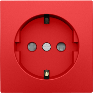 90632_TVM: Kryt zásuvky Schuko s clonkou, červená