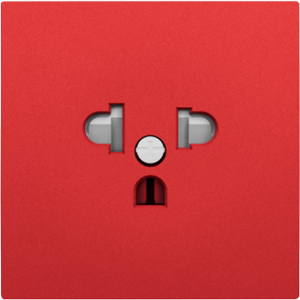 90842_TVM: Kryt zásuvky EURO-USA, bezpečnostný, červená