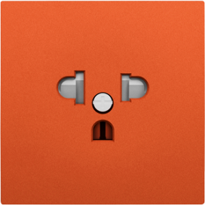 90842_TLR: Kryt zásuvky EURO-USA, bezpečnostný, oranžová