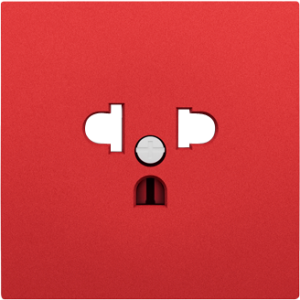 90841_TVM: Kryt zásuvky EURO-USA, červená