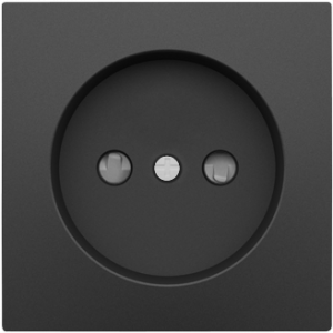 90622_TPM: Kryt zásuvky bez zemniaceho kolíka s clonkou, čierna