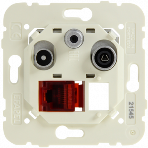 21544: Multimed.zásuvka R-TV-SAT-RJ45, Cat.6 UTP