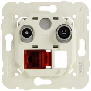 21534: Multimed.zásuvka R-TV-DAT, Cat.6 UTP, koncová