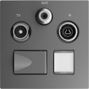 90770_TIS: Kryt zásuvky R-TV-SAT RJ45 opt.k, šedá