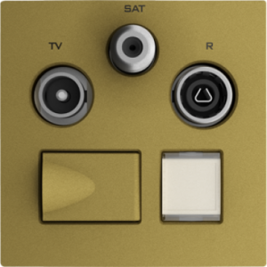 90770_TDU: Kryt zásuvky R-TV-SAT RJ45 opt.k, zlatá