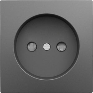90622_TIS: Kryt zásuvky bez zemniaceho kolíka s clonkou, šedá