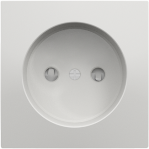 90622_TBR: Kryt zásuvky bez zemniaceho kolíka s clonkou, biela